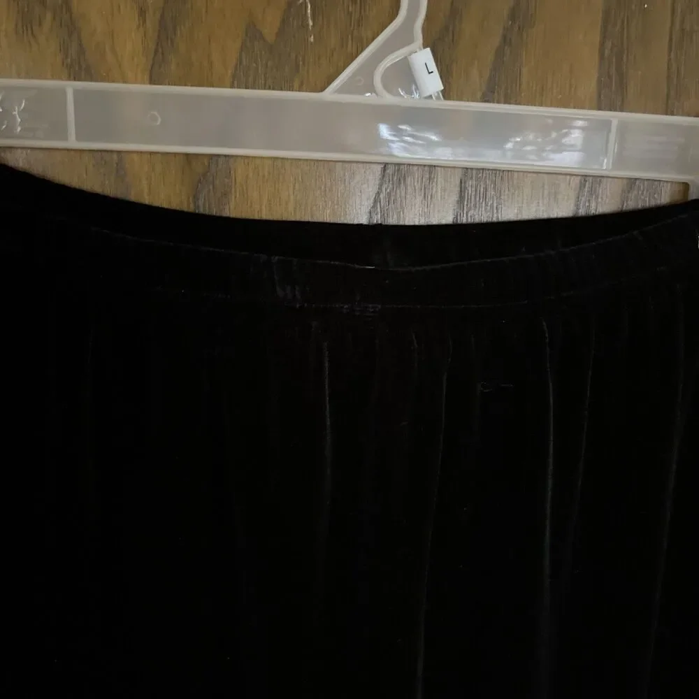 Vintage Briggs Petite Women’s Black Velvet Maxi Skirt Size L Whimsigoth Grunge